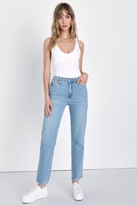 Roaming Wild Light Wash High-Waisted Straight-Leg Jeans