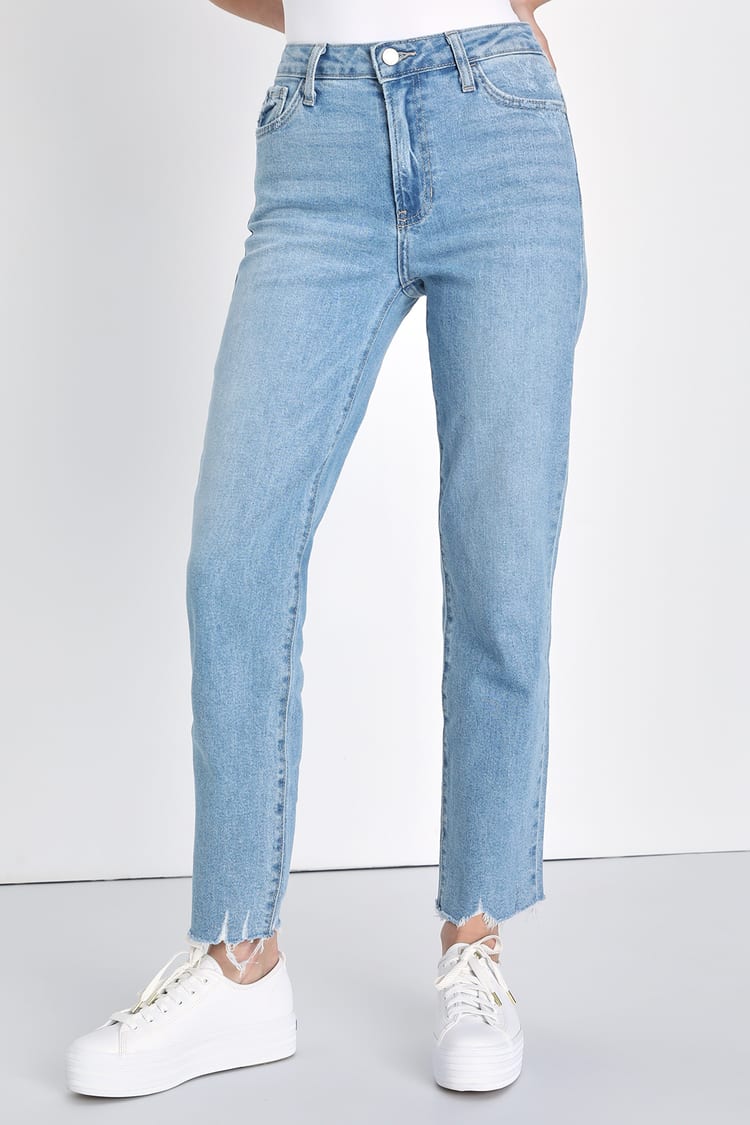 Roaming Wild Light Wash High-Waisted Straight-Leg Jeans