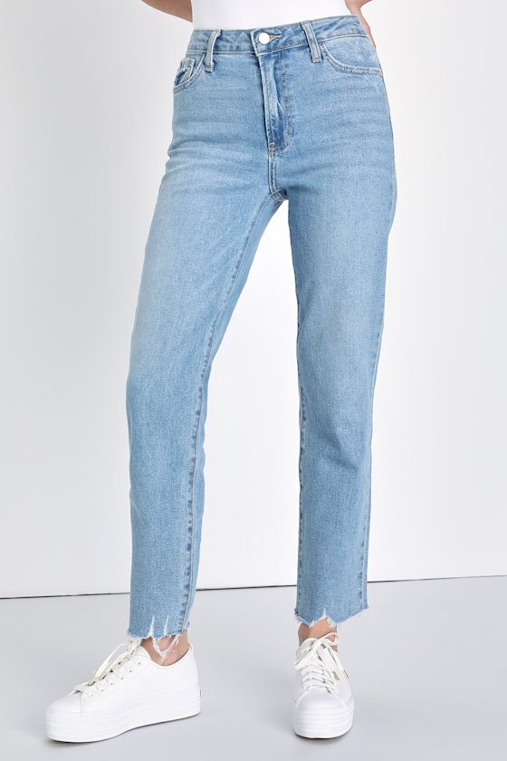 Roaming Wild Light Wash High-Waisted Straight-Leg Jeans 2