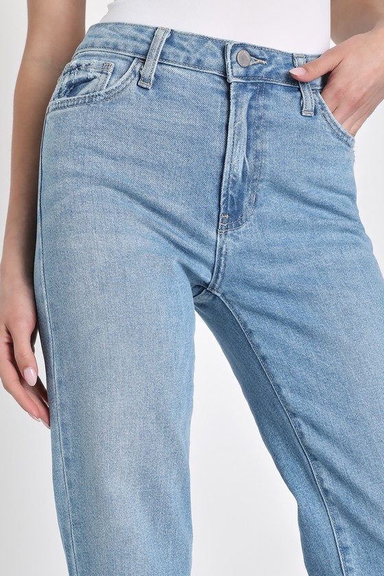 Just Black Jeans - Light Wash Jeans - Straight Leg Jeans - Lulus