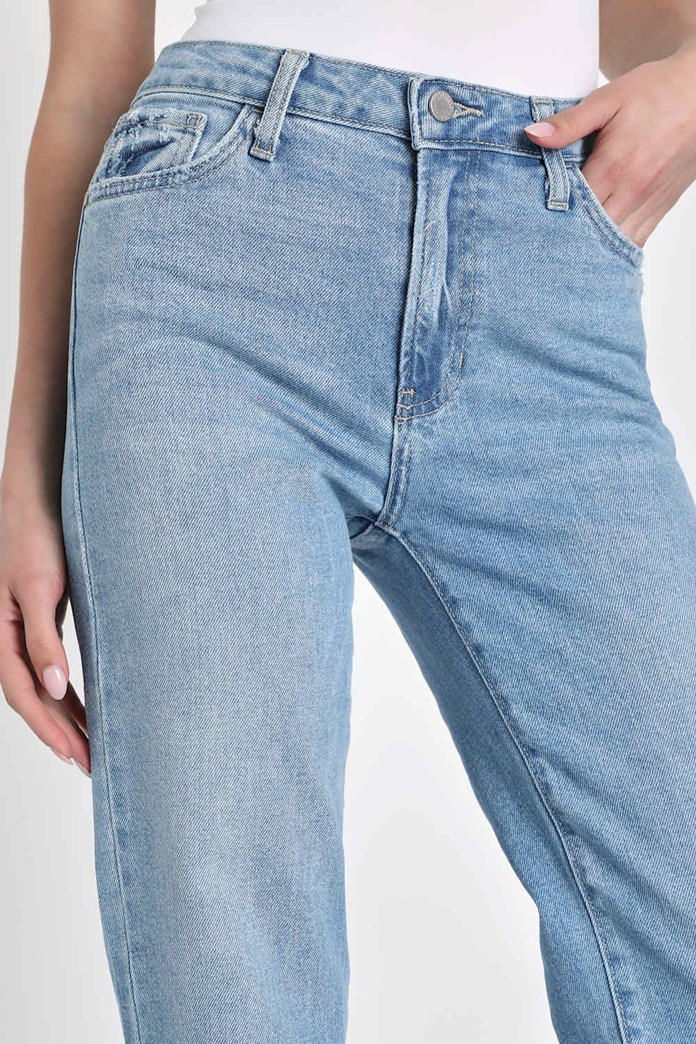 Roaming Wild Light Wash High-Waisted Straight-Leg Jeans