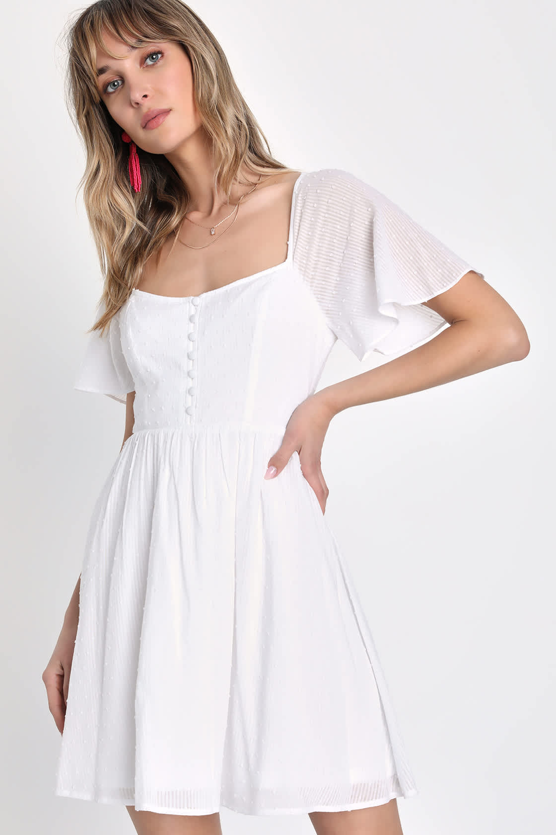 Swiss Floral Flutter Dress