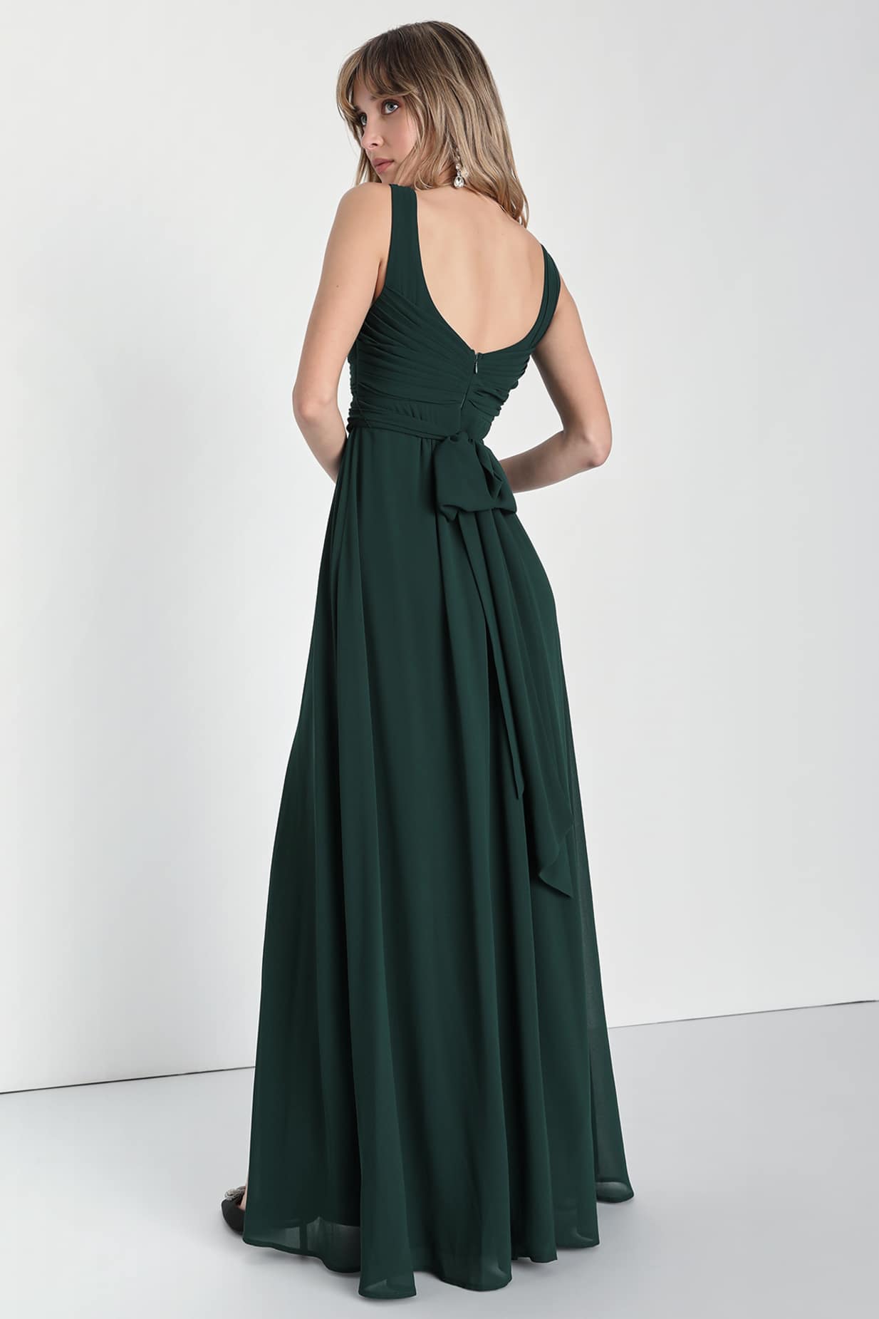 Sensational Moment Emerald Green Pleated Maxi Dress