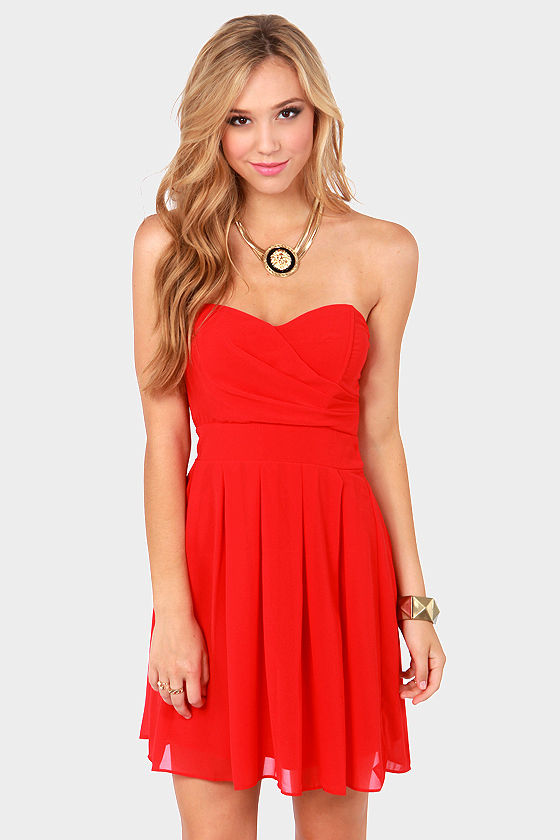 TFNC Elida Dress - Strapless Dress - Red Dress - $75.00 - Lulus