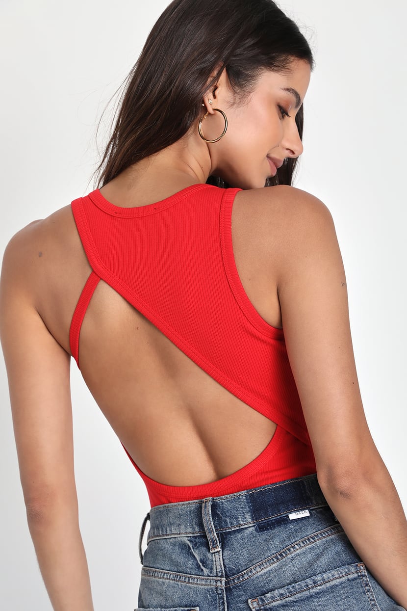 Red Bodysuit - Backless Bodysuit - Tie-Back Bodysuit - Lulus