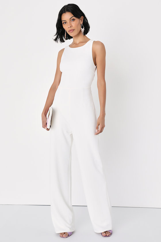 Backless Criss Cross Wide Leg Jumpsuit