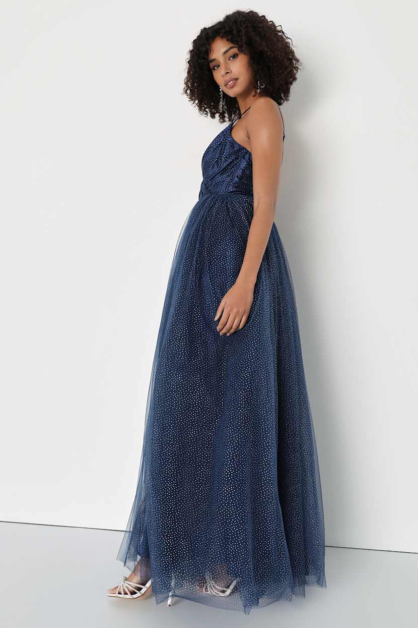 slim fit dress slacks Atlaza Sequin Mini Dress Navy
