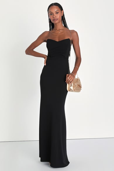 Black Strapless Dresses for Women - Lulus