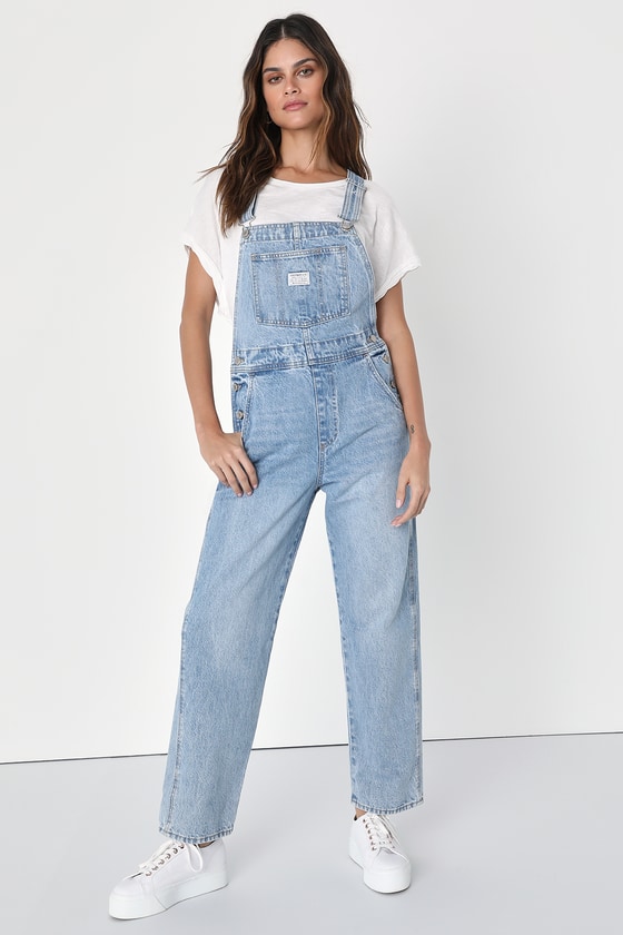 Levi's Vintage Medium Wash Overalls In Blue