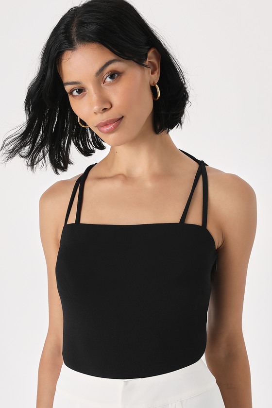 Crushin' All Night Black Strappy Sleeveless Bodysuit