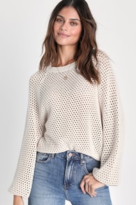 Pretty Ideal Beige Loose Knit Sweater Top