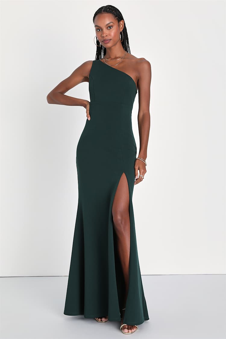 One Shoulder Dress Green Shiny Dress Green Sequin Dress Emerald
