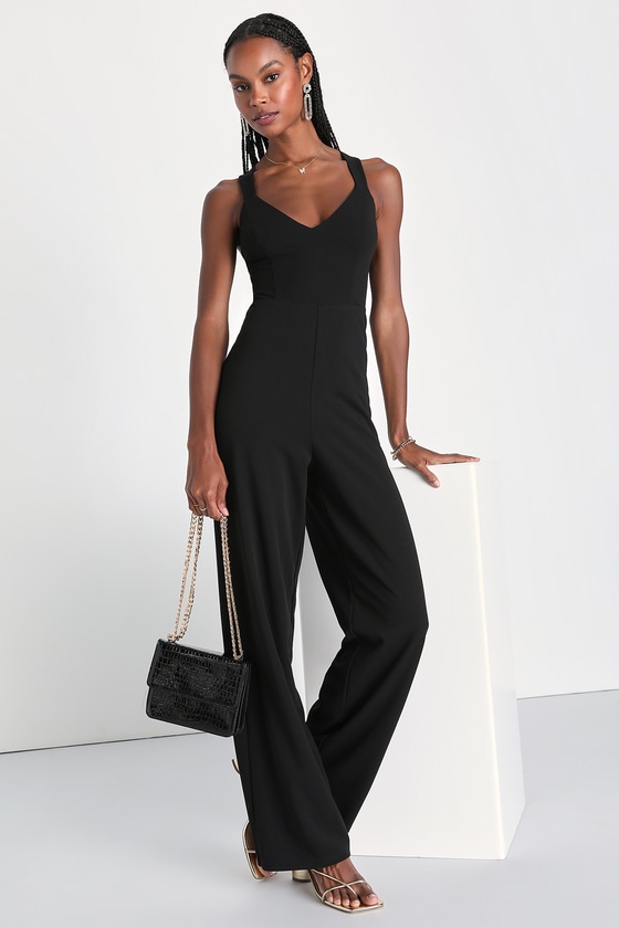 Black Jumpsuit - Tie-Back Jumpsuit - Backless Jumpsuit - Lulus