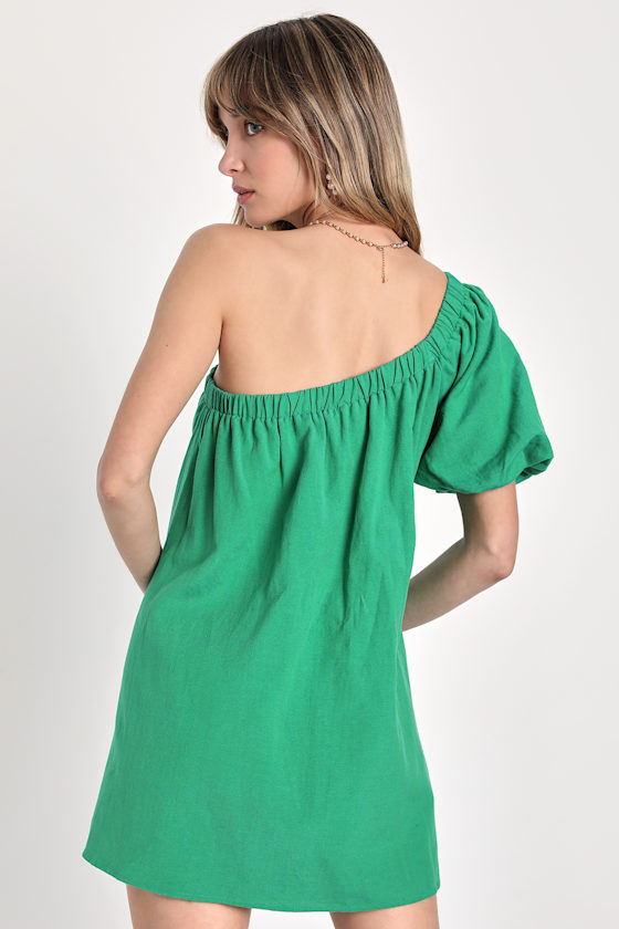 Tula Green Linen Shift Dress
