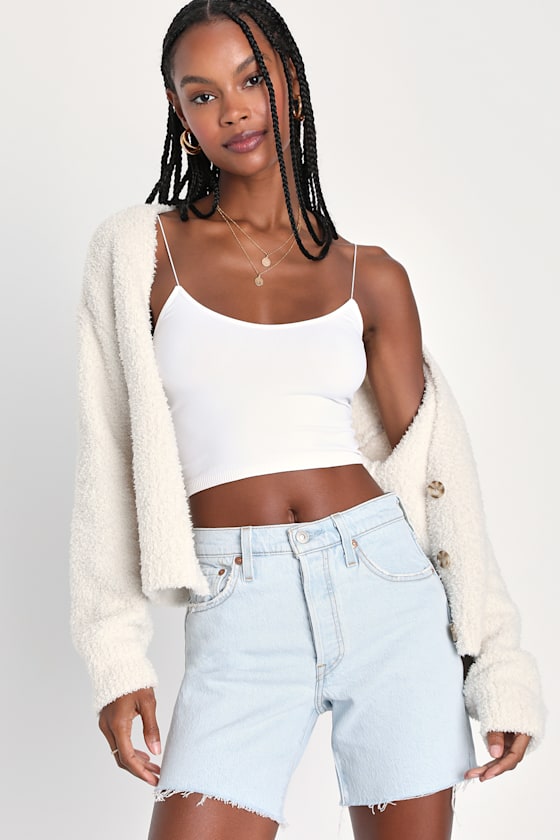 501 Mid Thigh Light Wash Denim Cutoff Shorts 4