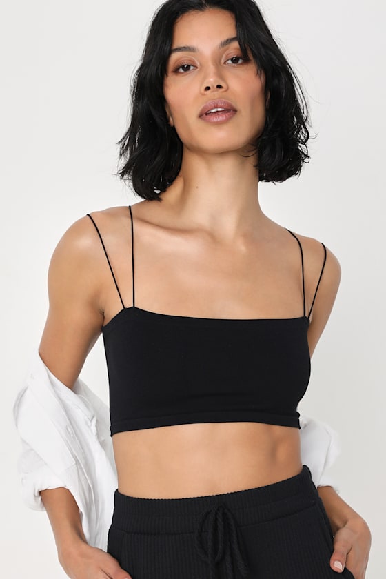 Playdate Black Ribbed Bralette 3