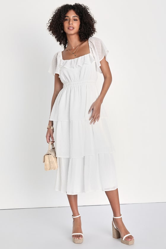 ◆Loulouseoul◆ Pearl Dot Dress Scarf Set Ivory Pearl Dot Dress (Scarf Set / Ivory) - LOULOUSEOUL