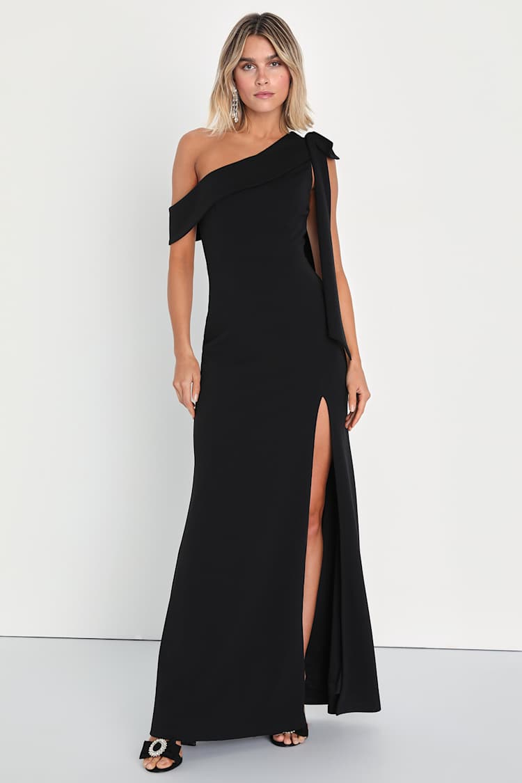 Black One-Shoulder Dress - Mermaid Maxi Dress - Sexy Maxi Dress - Lulus
