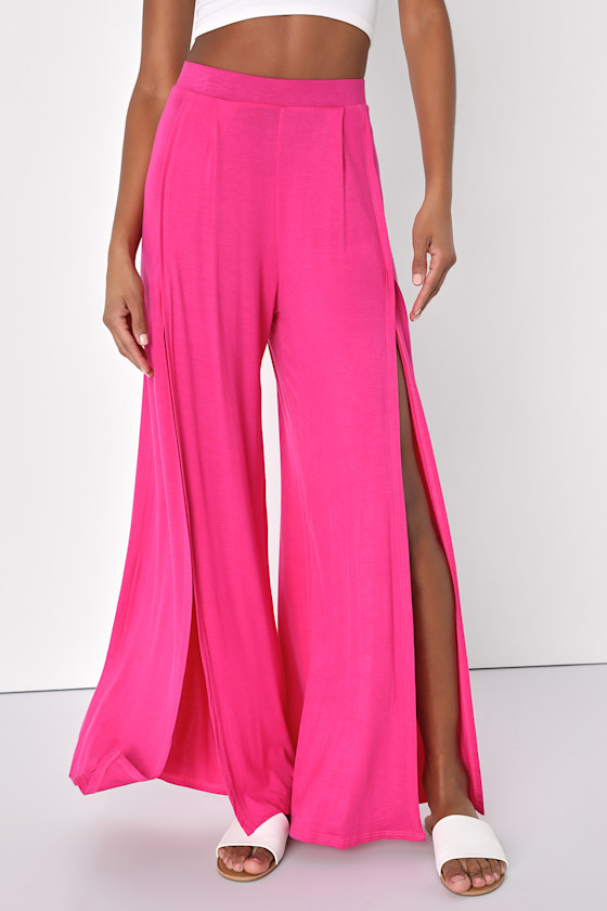 Knockout Fuchsia Wide-Leg Pants
