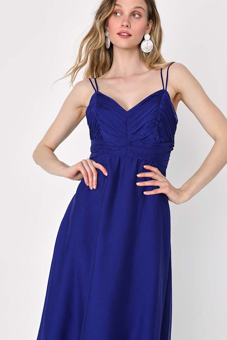knee length dresses for ladies Adelina Floral Chiffon Flounce Sleeve Shirred Midi Dress