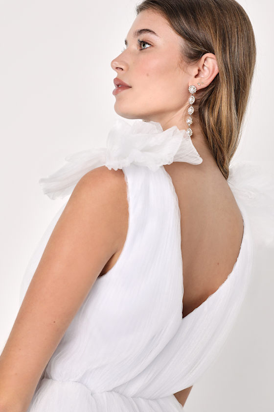 Mini white dress with tussels main image 1