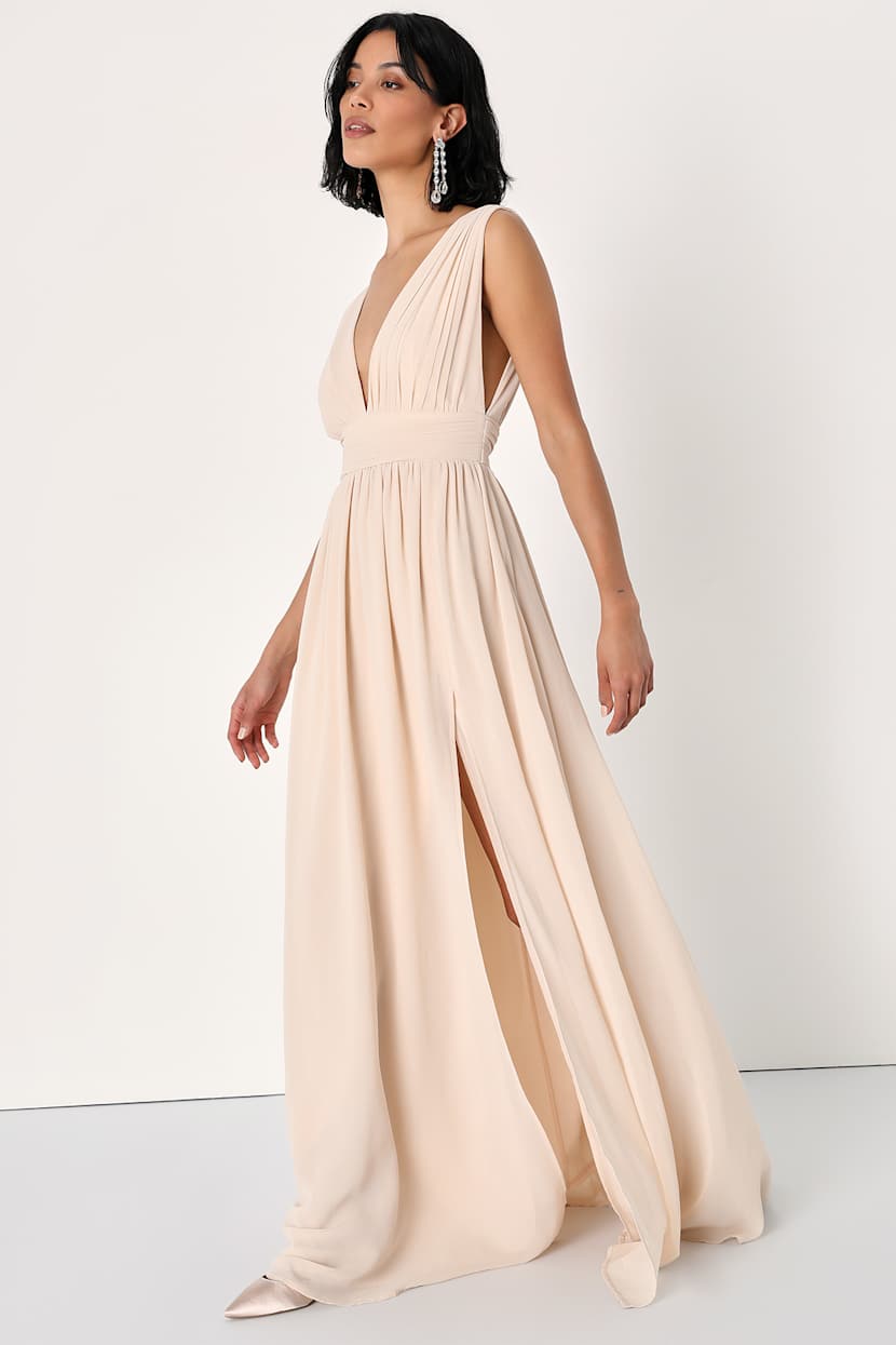 Cream Gown - Maxi Dress - Sleeveless Maxi Dress - Cream Dress - Lulus