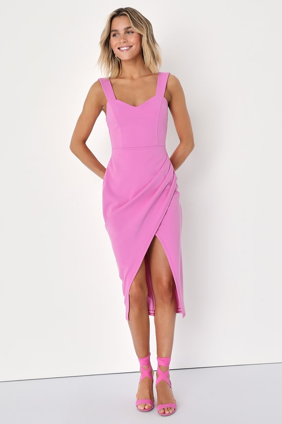 VKEKIEO Pink Church Dress For Women Long Maxi Dress A-line High-Low Short  Sleeve Solid Pink M - Walmart.com