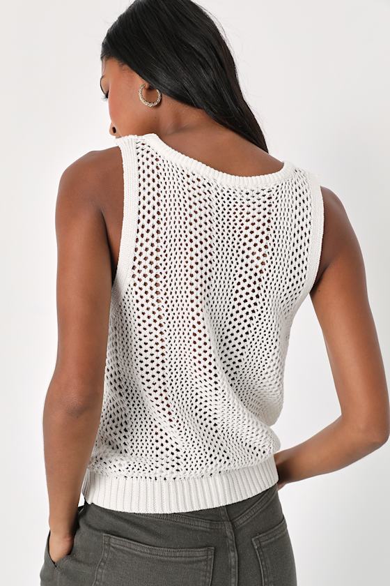 Delilah Wrap Top in White Pointelle Knit