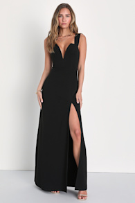 Daring Elegance Black Sleeveless Mermaid Maxi Dress 1