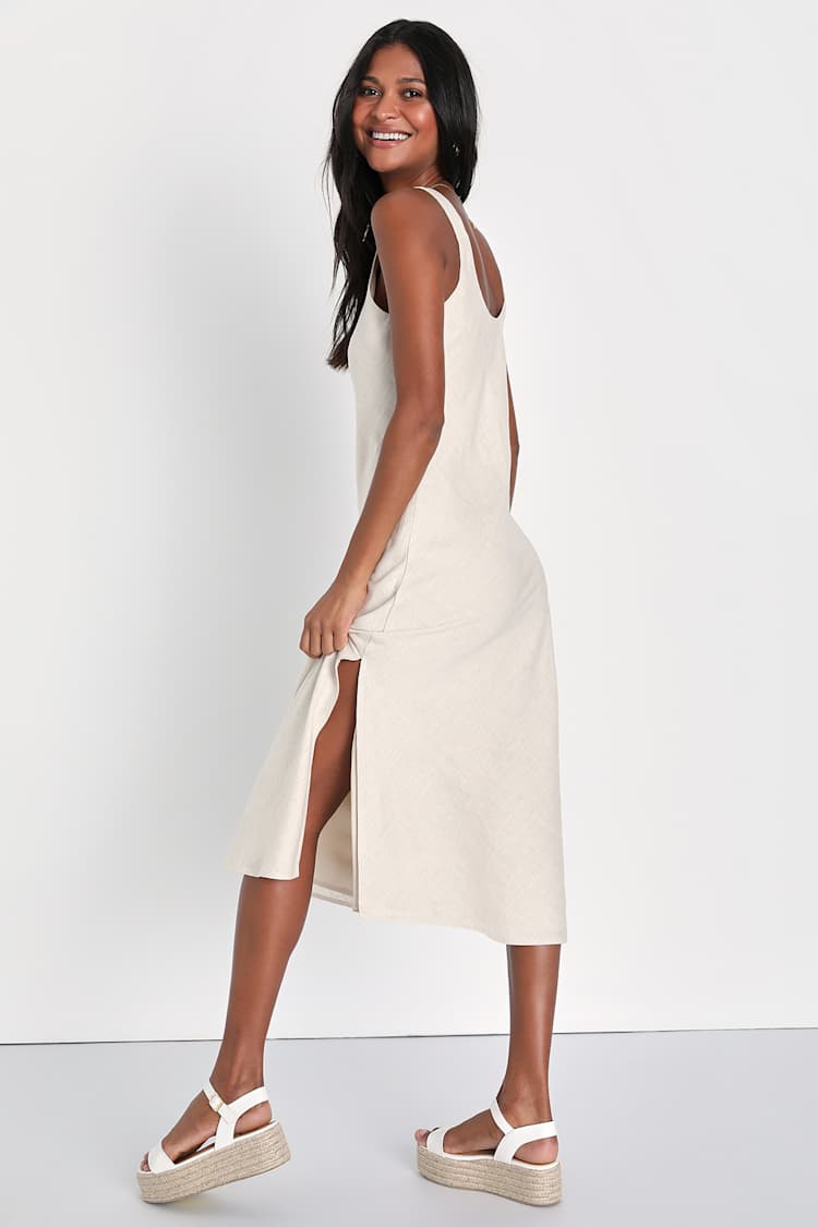 knee length dresses for ladies Donna Karan Women's Sleeveless Beaded Velvet Midi Dress in Weathered Sage/Silver main image 0