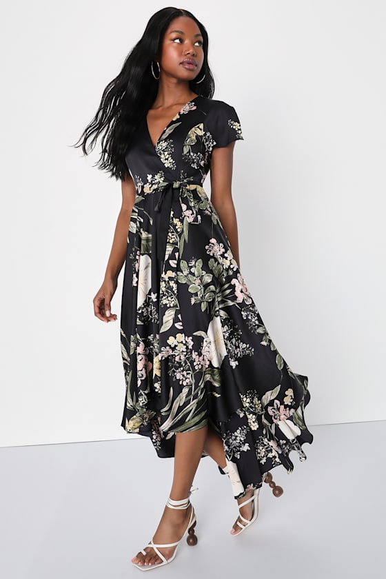 Black Floral Satin Dress Buy Black Dresses For Women By GAP Online Black Floral Satin Dress Buy Black Dresses For Women By GAP Online