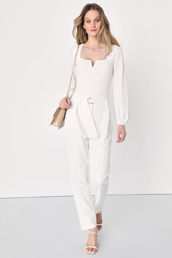 Ivory Straight Leg Pants - Trouser Pants - Straight Leg Pants - Lulus