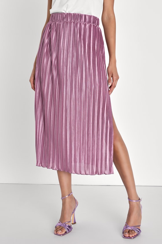 dance pleated midi skirt / purple mauve