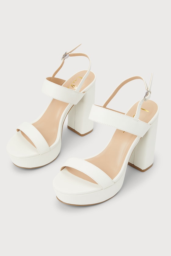 Lulus Acee White Platform Heels