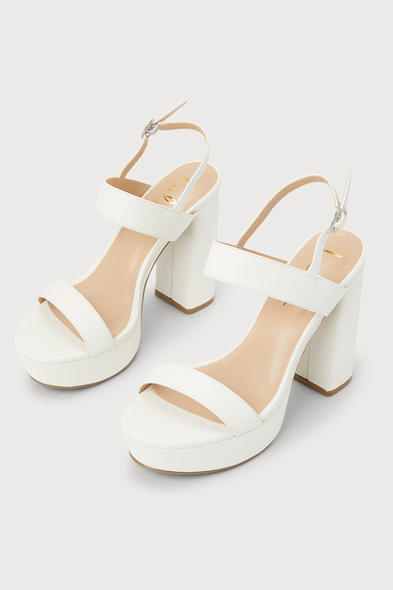 white platform shoes heels