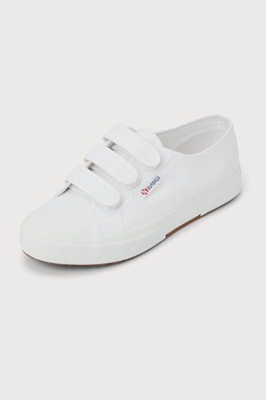 White Superga Velcro Sneakers Superga 2750 COT3 White Canvas