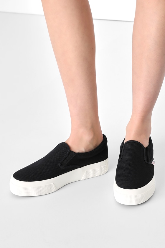 Amazon.com | Superga Women's 2740 Platform Slip On Sneaker, Black, 5 |  Fashion Sneakers