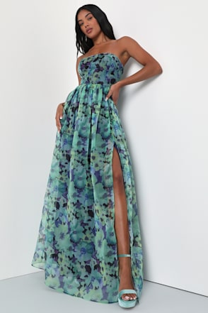 lulus green strapless dress Foxy Emerald Green Strapless Maxi Dress