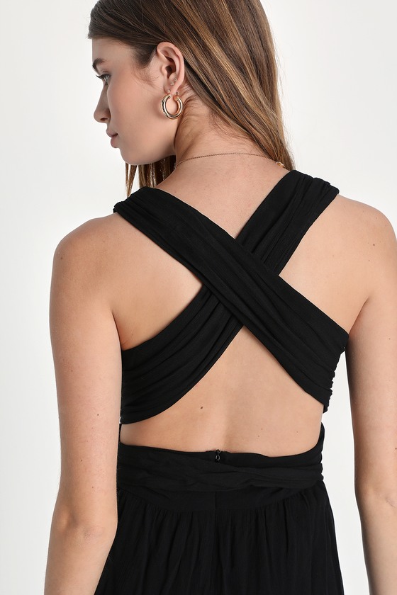 Sexy Black Jumpsuit - Tie-Front Jumpsuit - Backless Jumpsuit - Lulus