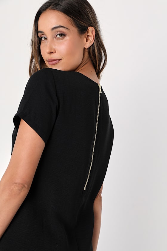 Shift and Shout Black Shift Dress 8