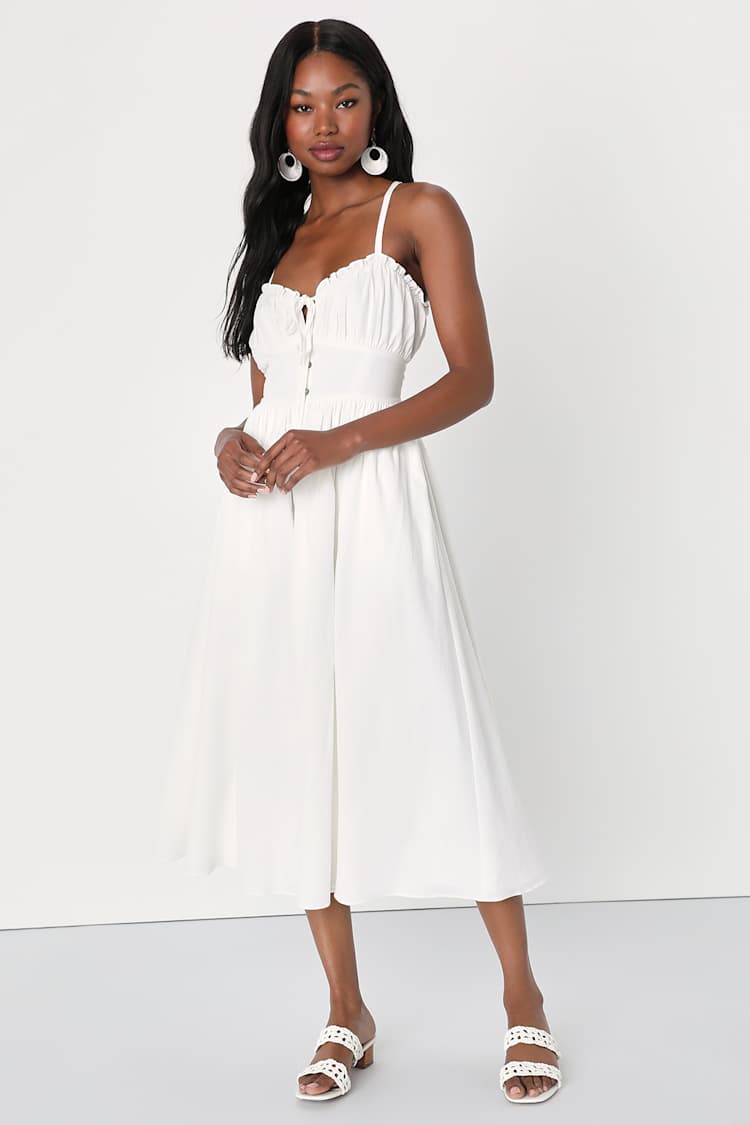 floral midi ruffle dress Floral Ruffle Midi Dress