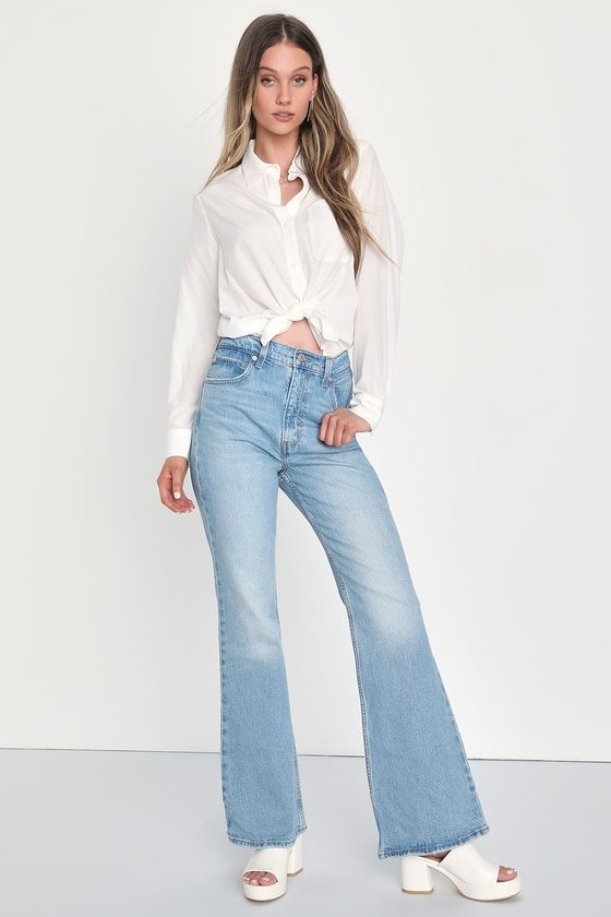Levi's 70s Flare - High-Waisted Flare Jeans - Light Wash Jeans - Lulus
