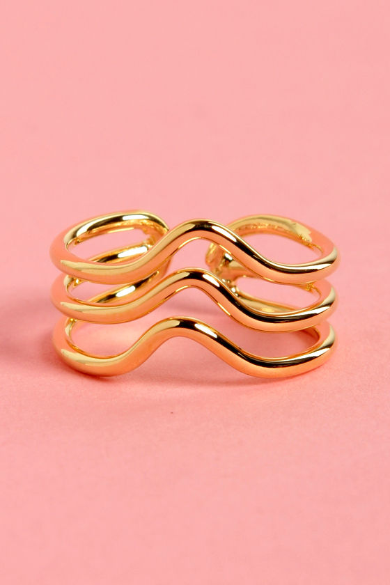 Let Three-dom Ring Gold Knuckle Ring