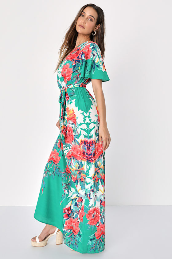 Still In Paradise Green Floral Print Maxi Dress 7