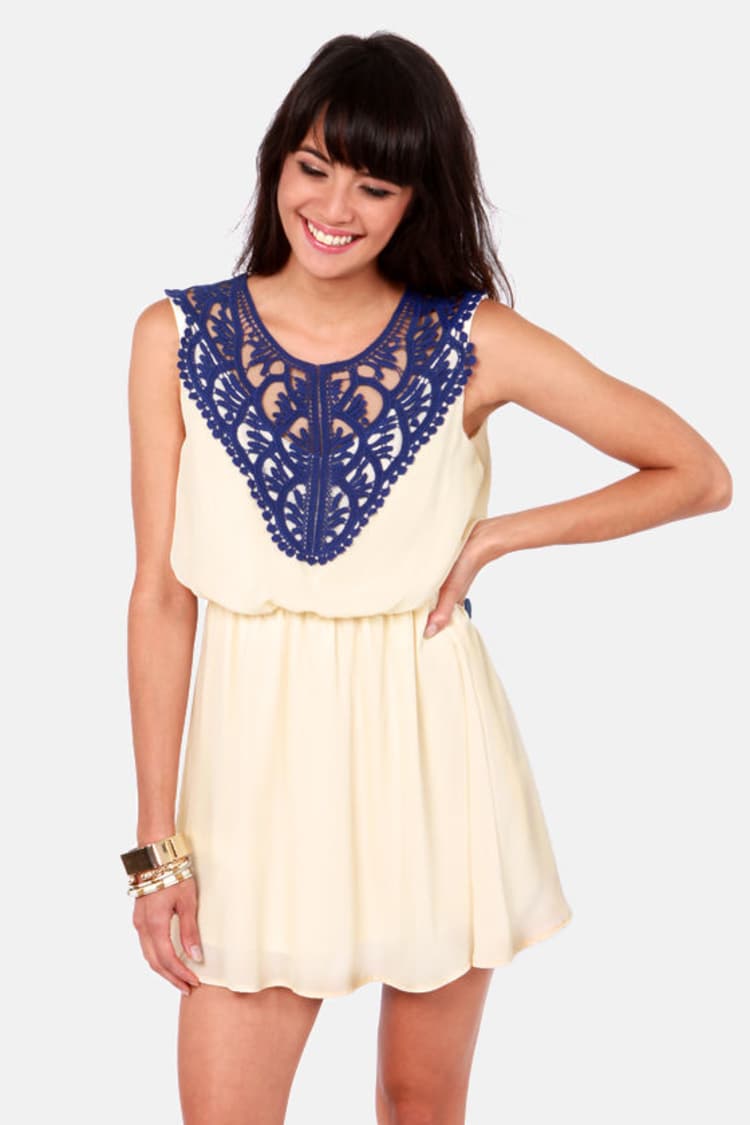 Cute Cream Dress - Lace Dress - Sleeveless Dress - $41.00