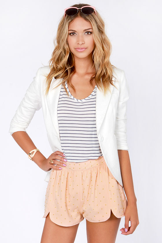 Cute Studded Shorts - Peach Shorts - Woven Shorts - $49.00 - Lulus