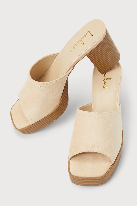 Nude peep toe mules hotsell
