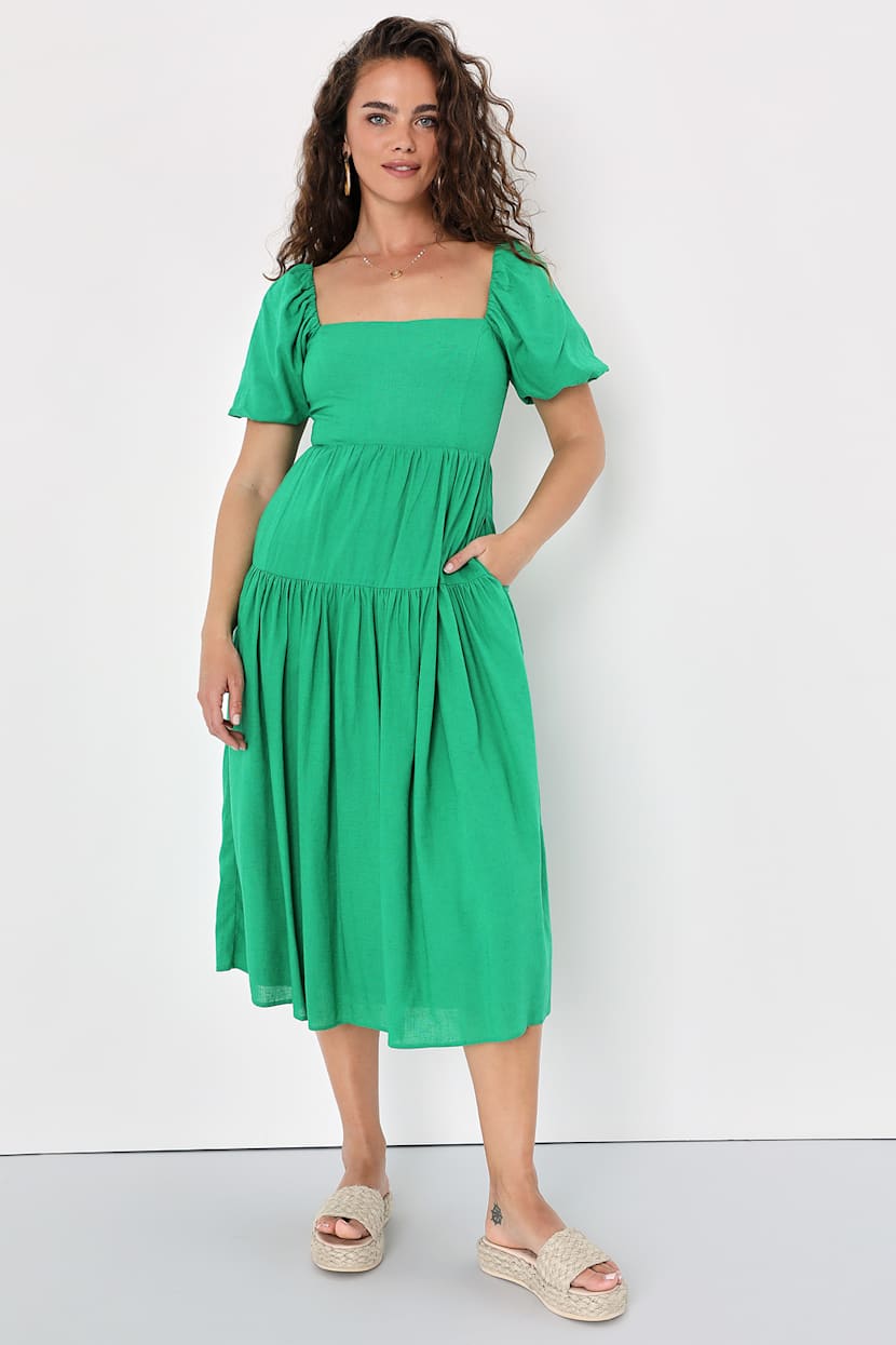 amazon sage green dress Hope Fills The Heart Floral Maxi Dress- Kelly Green main image 0