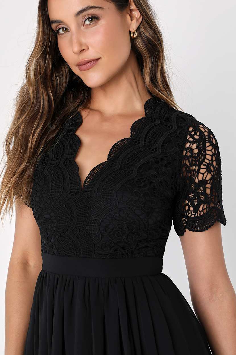 Angel in Disguise Black Lace Skater Dress Angel in Disguise Black Lace Skater Dress