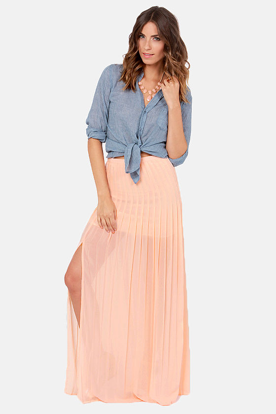 Blaque Label Pretty Parfait Peach Maxi Skirt